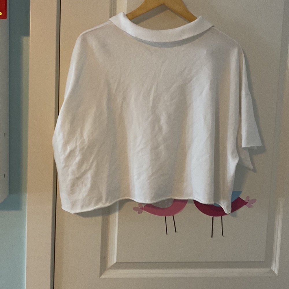 Cropped button up tee - Picture 2 of 2